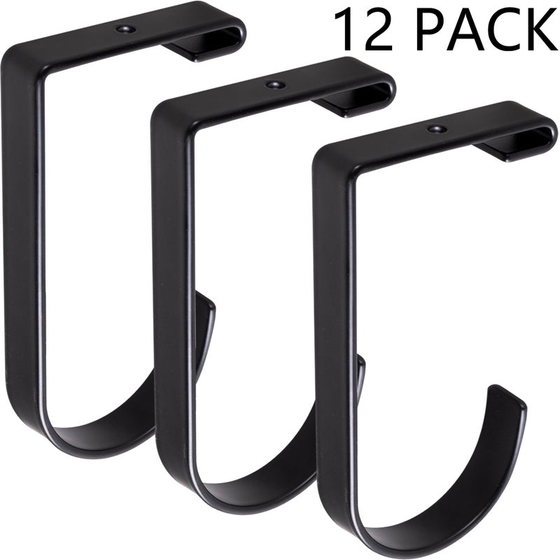 Saderoy 12-Pack Heavy Duty Add-On Storage Flat Hook Accessory for Garage Ceiling Storage Rack and Wall Shelving,Alloy Steel, Black-Suitable for FLEXINOUMTS Ceiling Storage Racks and Wall Shelves - Image 3